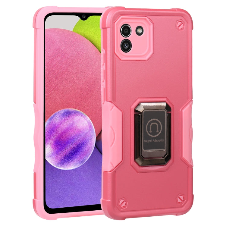 For Samsung Galaxy A03 164mm EU Version Ring Holder Non-slip Armor Phone Case