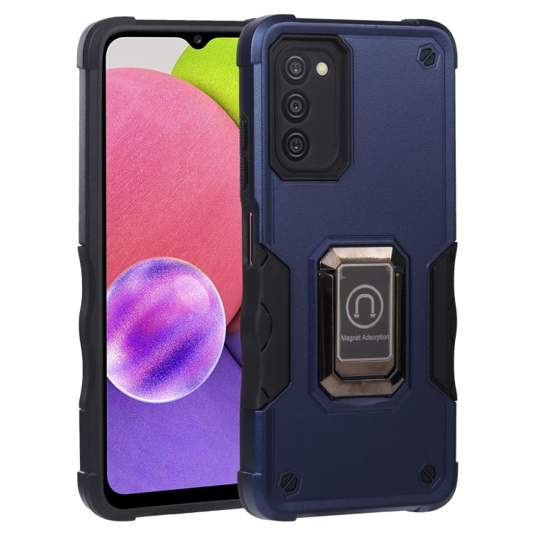 For Samsung Galaxy A03s 165.8mm US Version Ring Holder Non-slip Armor Phone Case