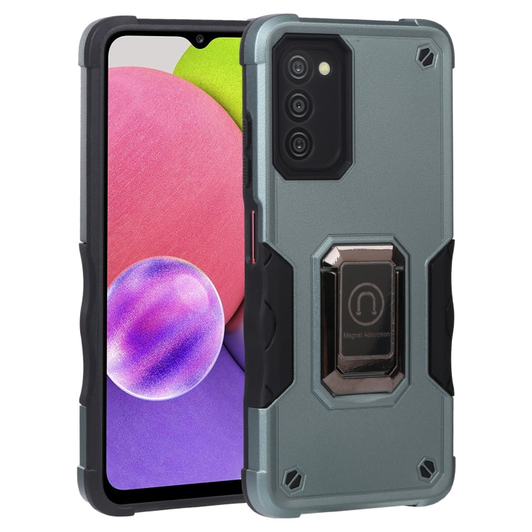 For Samsung Galaxy A03s 165.8mm US Version Ring Holder Non-slip Armor Phone Case