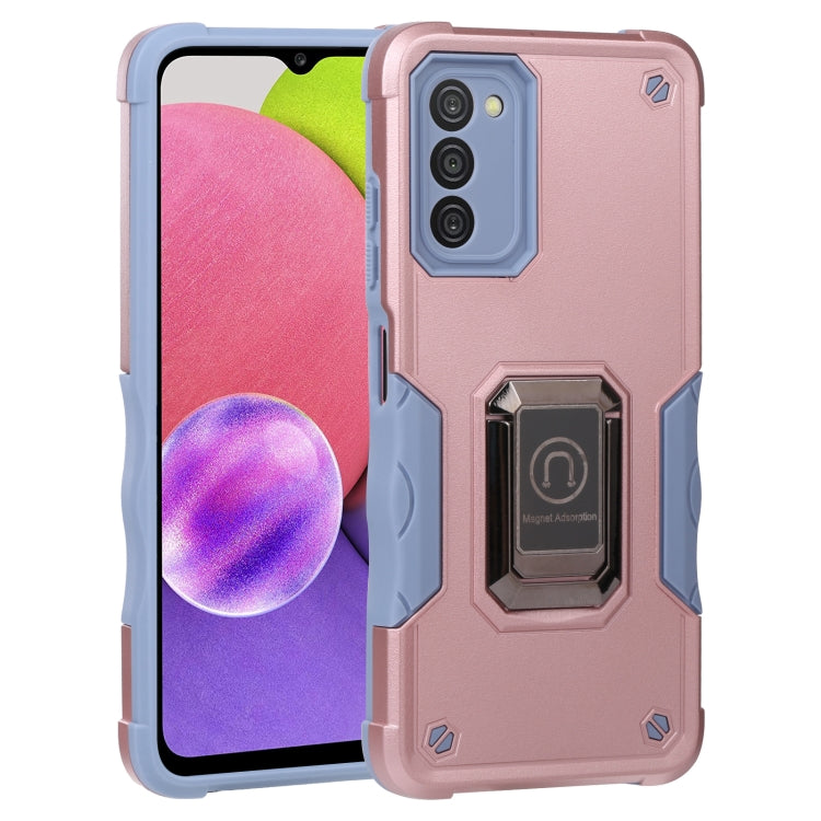 For Samsung Galaxy A03s 165.8mm US Version Ring Holder Non-slip Armor Phone Case