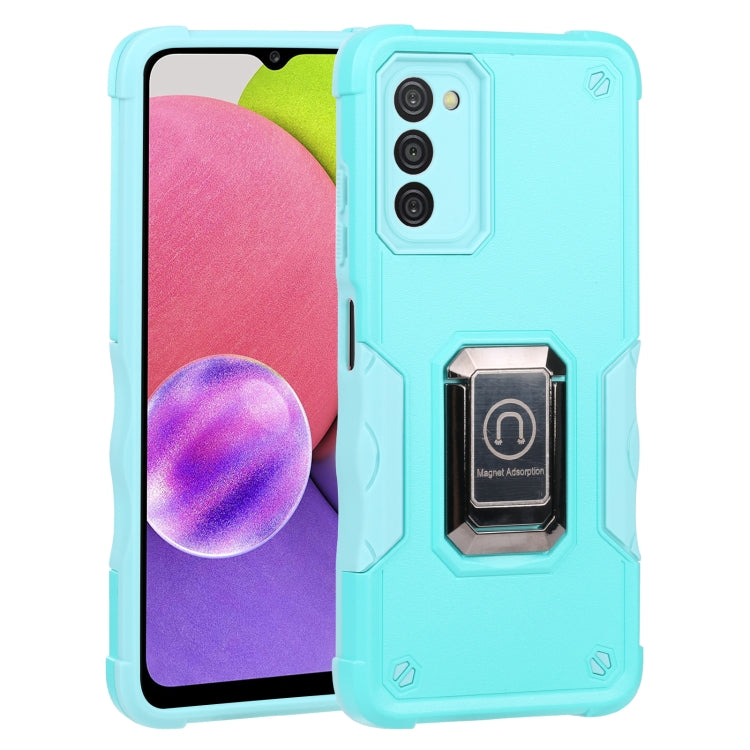 For Samsung Galaxy A03s 165.8mm US Version Ring Holder Non-slip Armor Phone Case