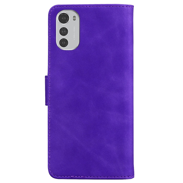 For Motorola Moto E32 Skin Feel Pure Color Flip Leather Phone Case