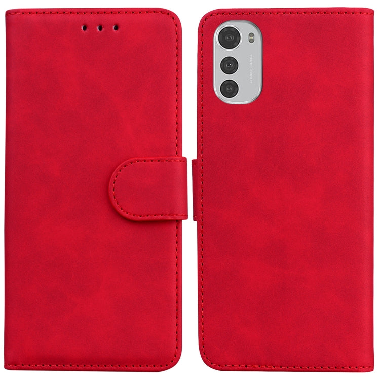 For Motorola Moto E32 Skin Feel Pure Color Flip Leather Phone Case