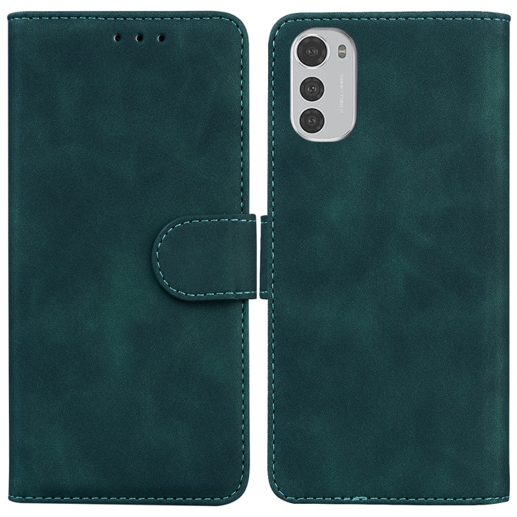 For Motorola Moto E32 Skin Feel Pure Color Flip Leather Phone Case