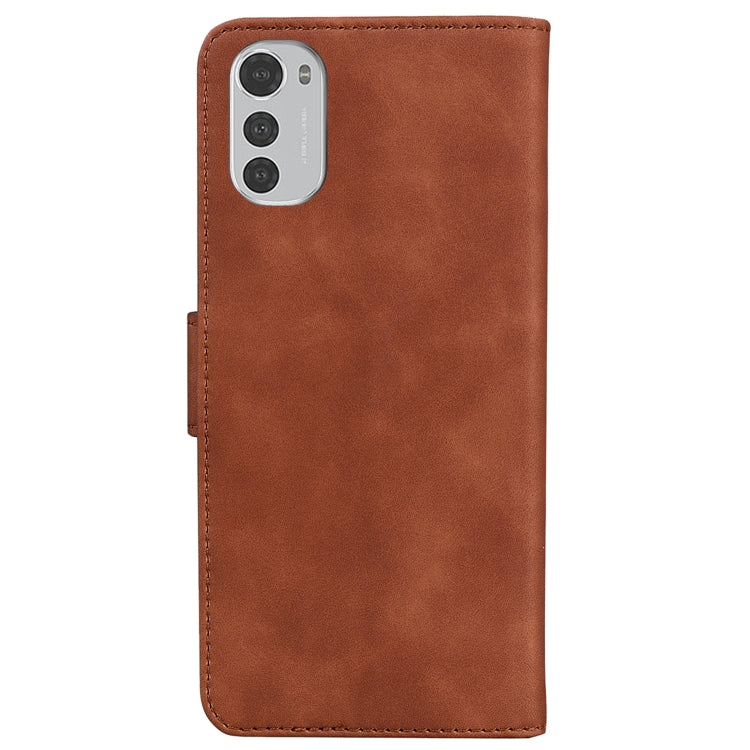 For Motorola Moto E32 Skin Feel Pure Color Flip Leather Phone Case