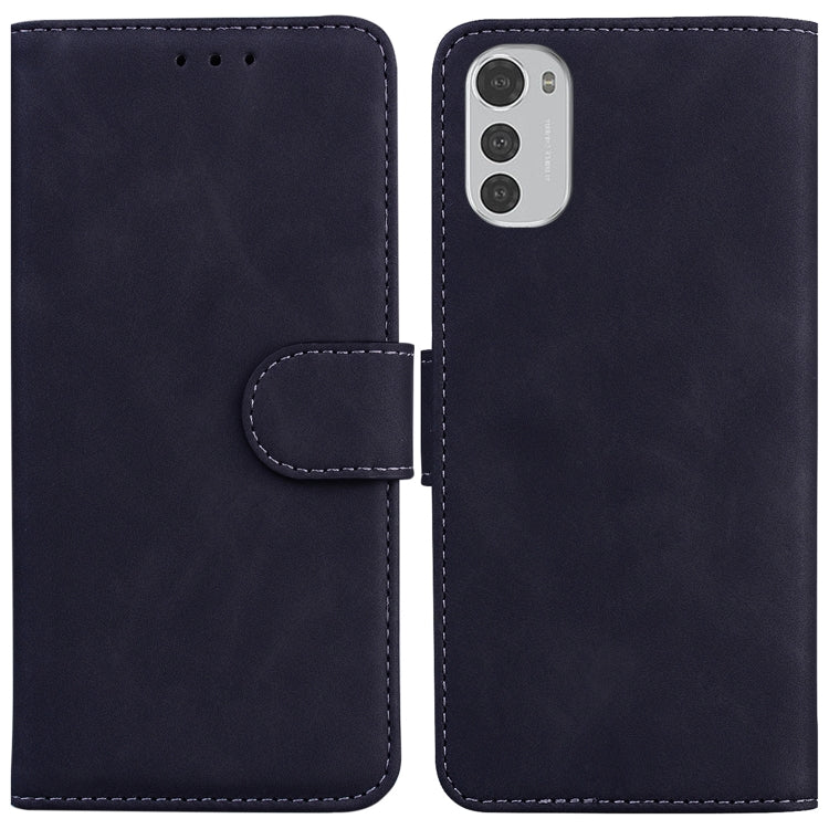 For Motorola Moto E32 Skin Feel Pure Color Flip Leather Phone Case