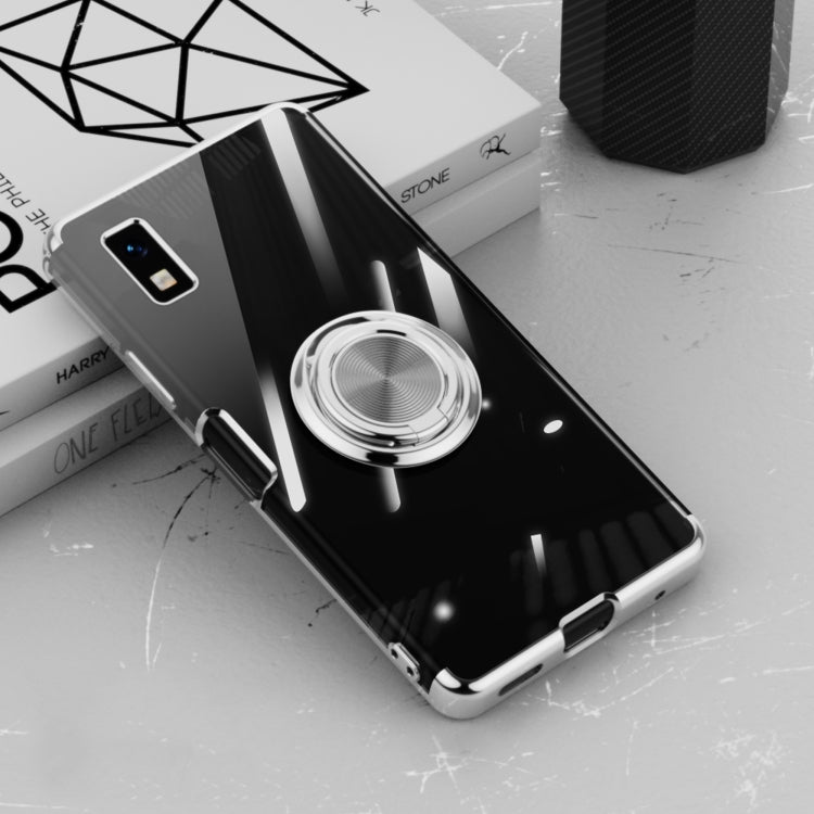 For Sharp Aquos Wish Electroplating Ring Holder Transparent Phone Case