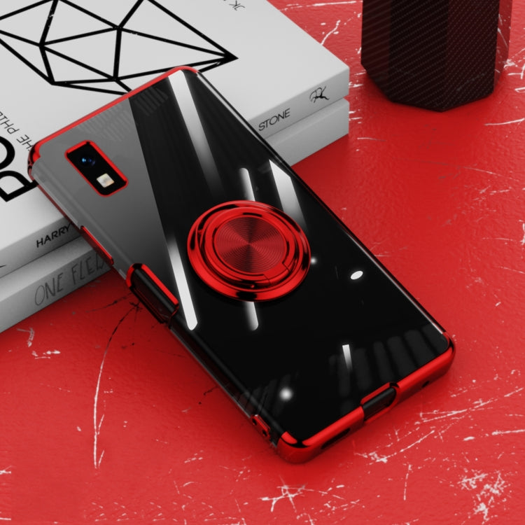 For Sharp Aquos Wish Electroplating Ring Holder Transparent Phone Case