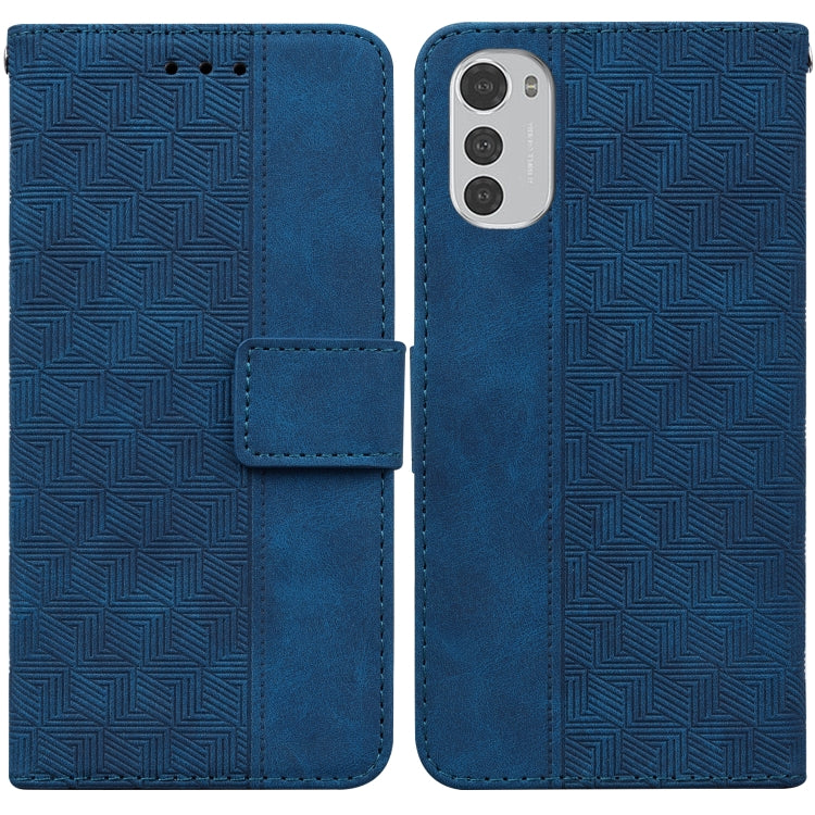 For Motorola Moto E32 Geometric Embossed Leather Phone Case