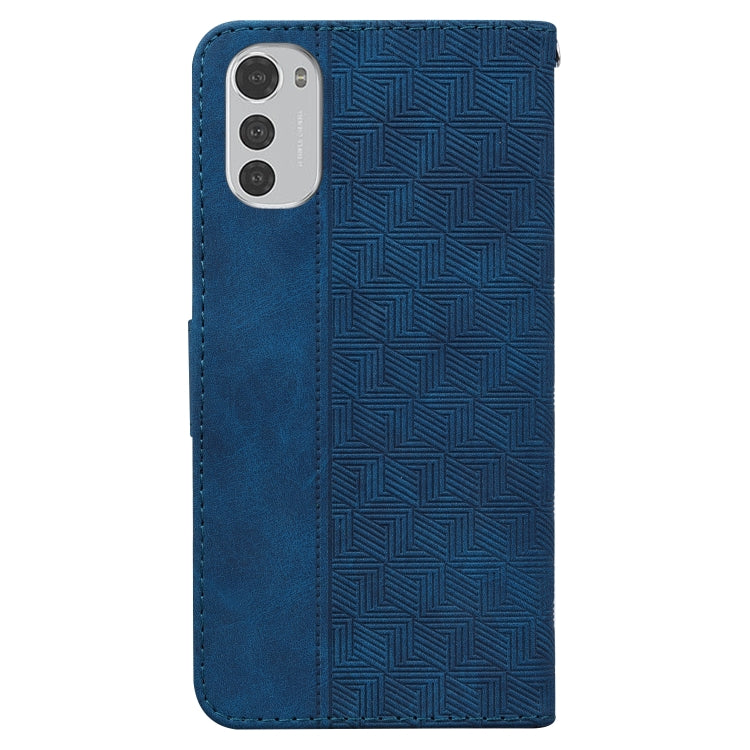 For Motorola Moto E32 Geometric Embossed Leather Phone Case