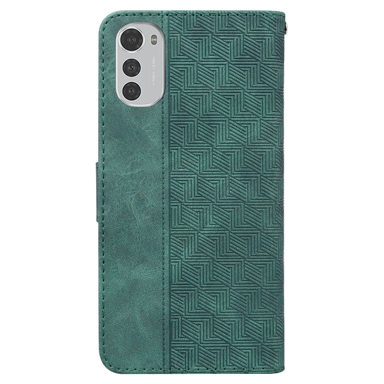 For Motorola Moto E32 Geometric Embossed Leather Phone Case