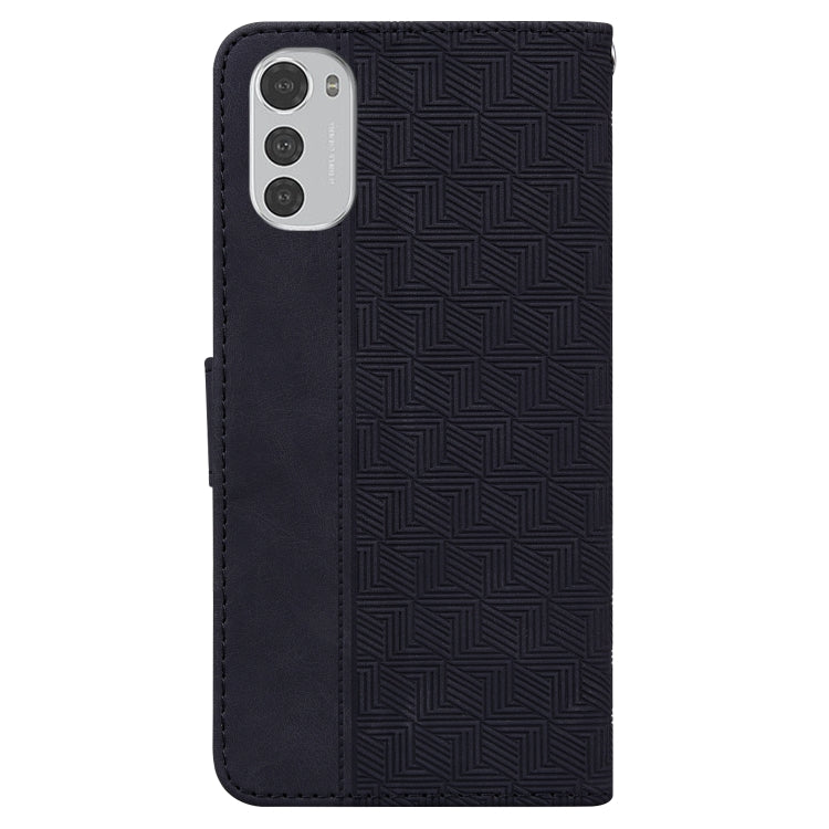 For Motorola Moto E32 Geometric Embossed Leather Phone Case