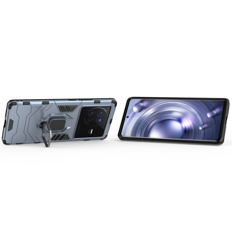 For vivo X80 5G PC + TPU Shockproof Protective Phone Case with Magnetic Ring Holder