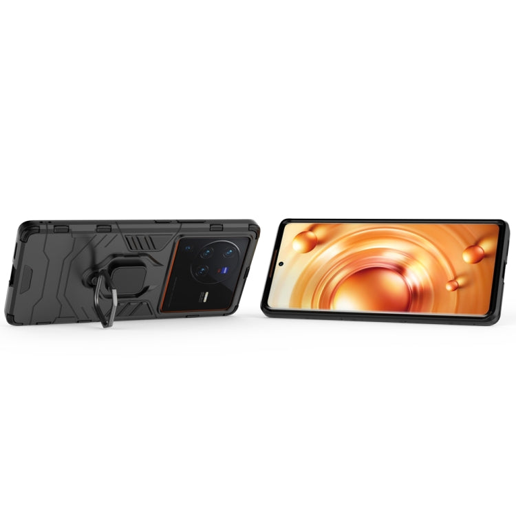 For vivo X80 Pro 5G PC + TPU Shockproof Protective Phone Case with Magnetic Ring Holder