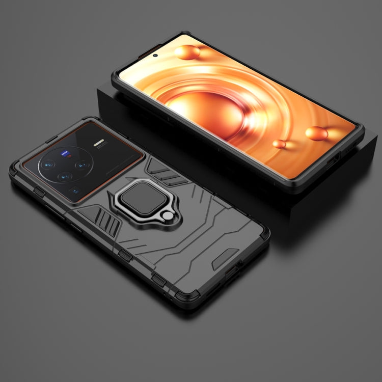 For vivo X80 Pro 5G PC + TPU Shockproof Protective Phone Case with Magnetic Ring Holder