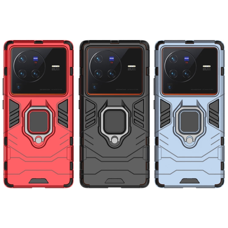For vivo X80 Pro 5G PC + TPU Shockproof Protective Phone Case with Magnetic Ring Holder