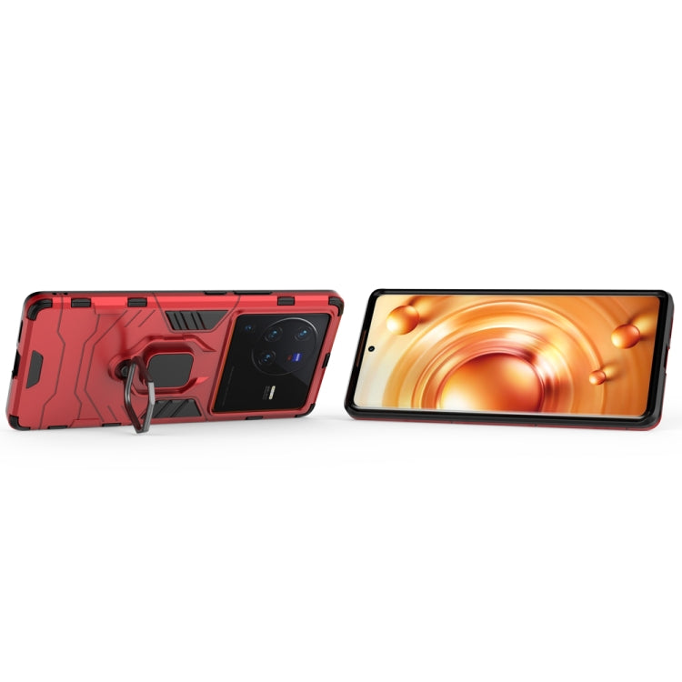 For vivo X80 Pro 5G PC + TPU Shockproof Protective Phone Case with Magnetic Ring Holder