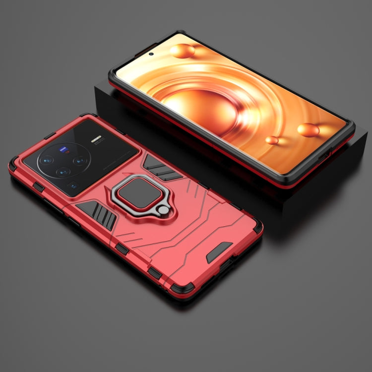 For vivo X80 Pro 5G PC + TPU Shockproof Protective Phone Case with Magnetic Ring Holder