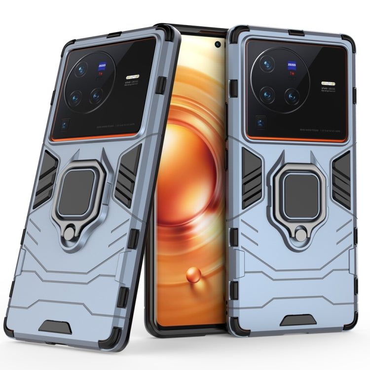 For vivo X80 Pro 5G PC + TPU Shockproof Protective Phone Case with Magnetic Ring Holder