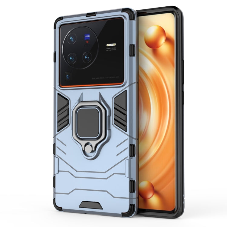 For vivo X80 Pro 5G PC + TPU Shockproof Protective Phone Case with Magnetic Ring Holder