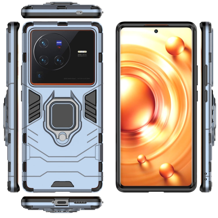 For vivo X80 Pro 5G PC + TPU Shockproof Protective Phone Case with Magnetic Ring Holder