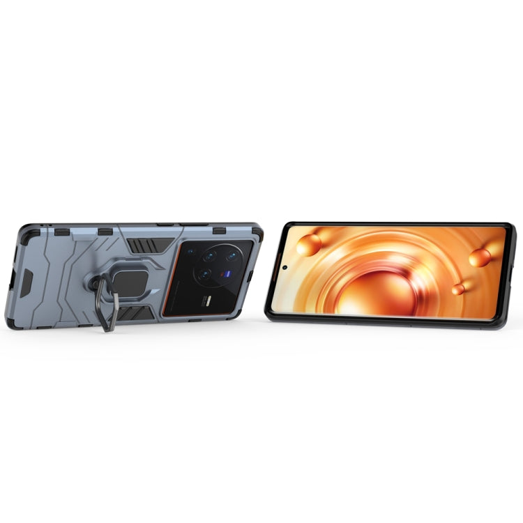 For vivo X80 Pro 5G PC + TPU Shockproof Protective Phone Case with Magnetic Ring Holder