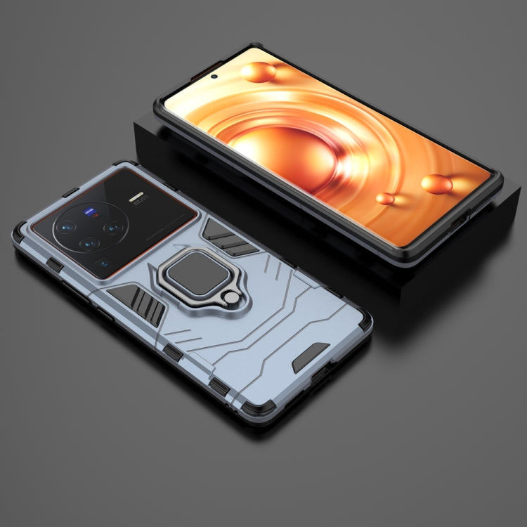 For vivo X80 Pro 5G PC + TPU Shockproof Protective Phone Case with Magnetic Ring Holder