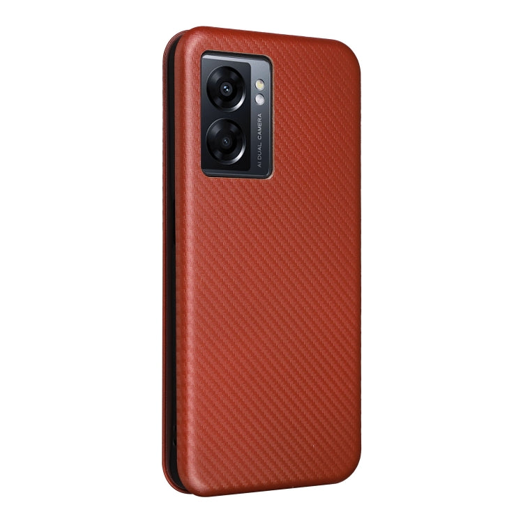For OPPO A57 5G Carbon Fiber Texture Leather Phone Case