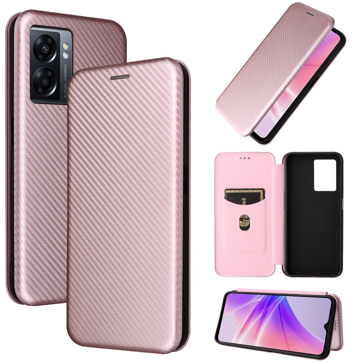 For OPPO A57 5G Carbon Fiber Texture Leather Phone Case