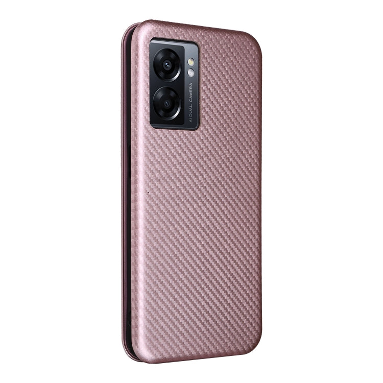 For OPPO A57 5G Carbon Fiber Texture Leather Phone Case