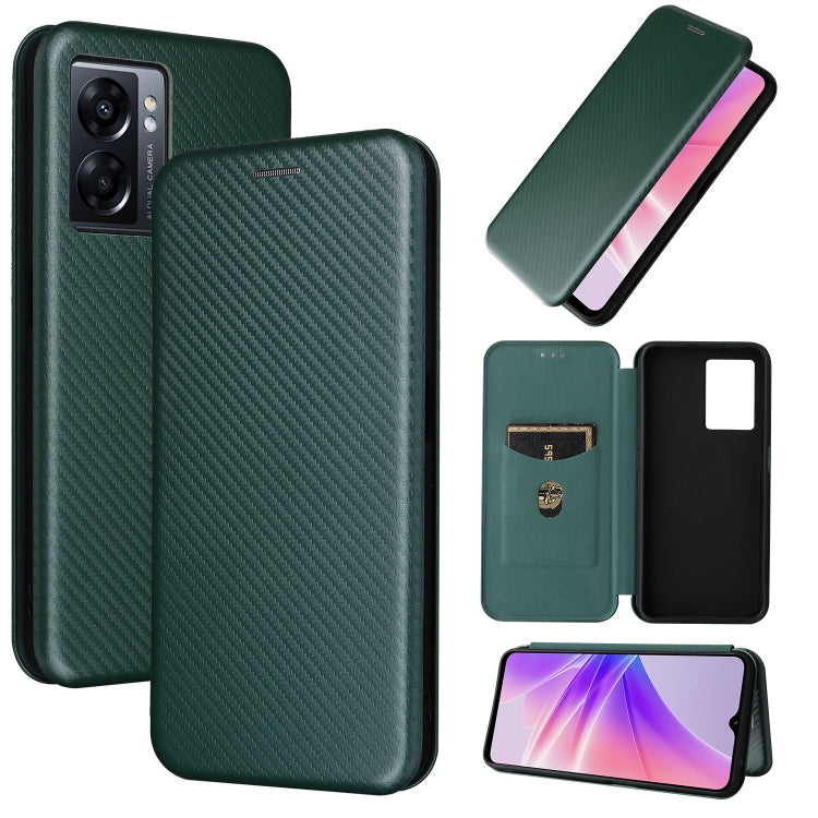For OPPO A57 5G Carbon Fiber Texture Leather Phone Case