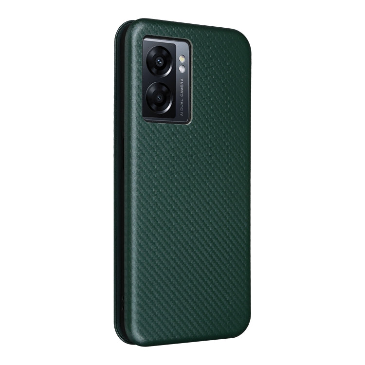 For OPPO A57 5G Carbon Fiber Texture Leather Phone Case
