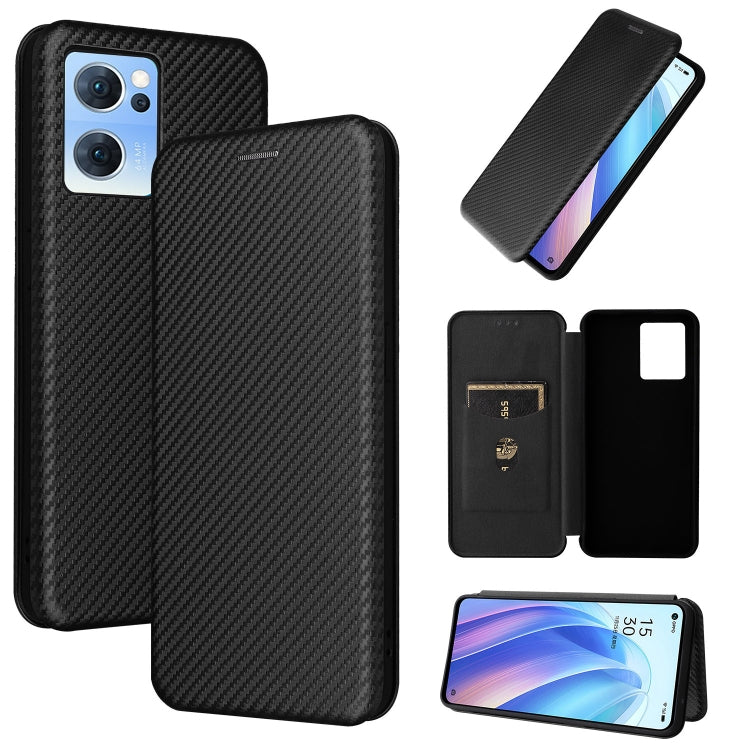For OPPO Reno7 4G / F21 Pro 4G Carbon Fiber Texture Leather Phone Case