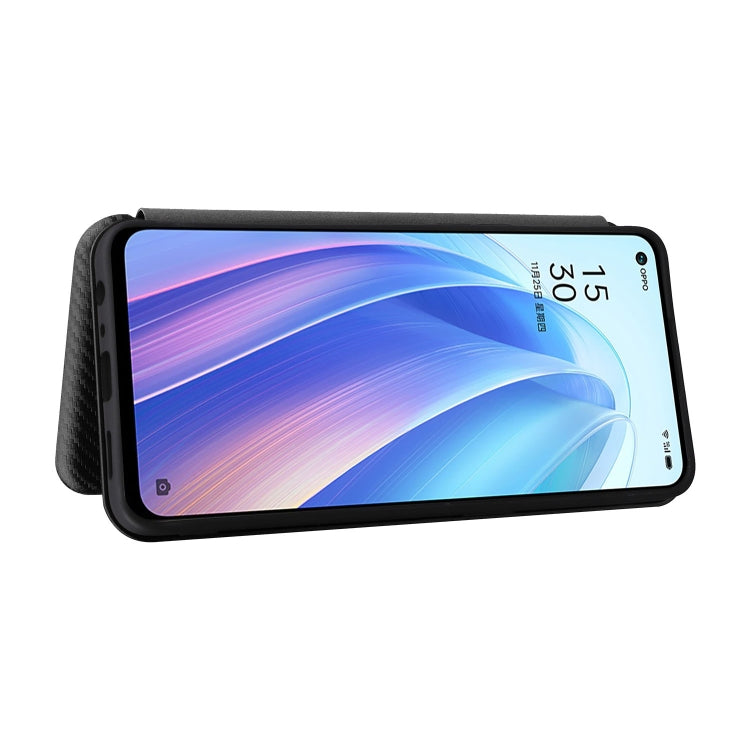 For OPPO Reno7 4G / F21 Pro 4G Carbon Fiber Texture Leather Phone Case