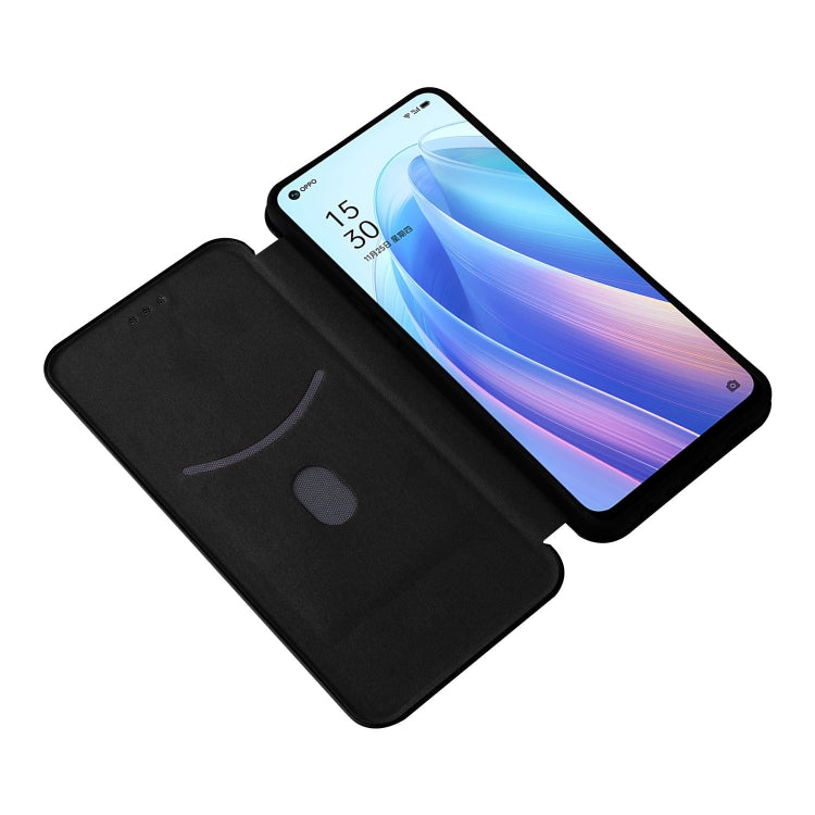 For OPPO Reno7 4G / F21 Pro 4G Carbon Fiber Texture Leather Phone Case