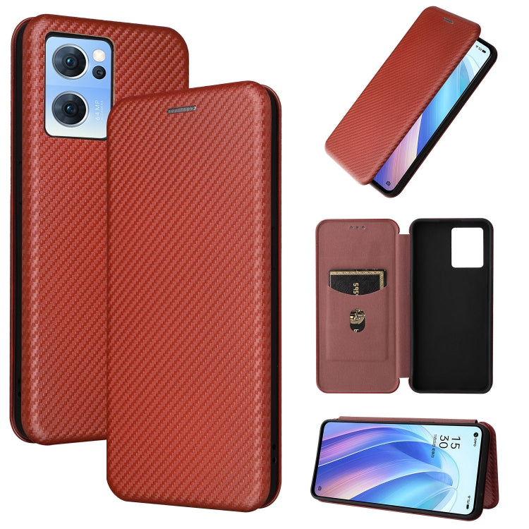 For OPPO Reno7 4G / F21 Pro 4G Carbon Fiber Texture Leather Phone Case