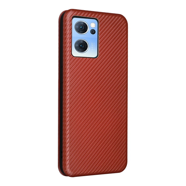 For OPPO Reno7 4G / F21 Pro 4G Carbon Fiber Texture Leather Phone Case