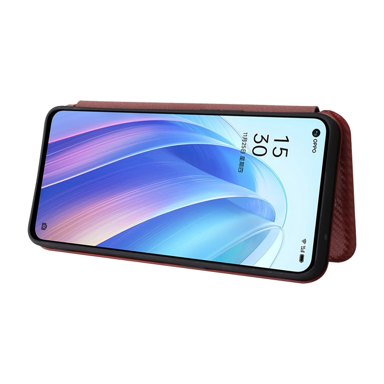 For OPPO Reno7 4G / F21 Pro 4G Carbon Fiber Texture Leather Phone Case
