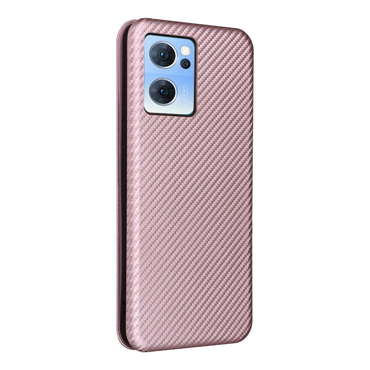 For OPPO Reno7 4G / F21 Pro 4G Carbon Fiber Texture Leather Phone Case