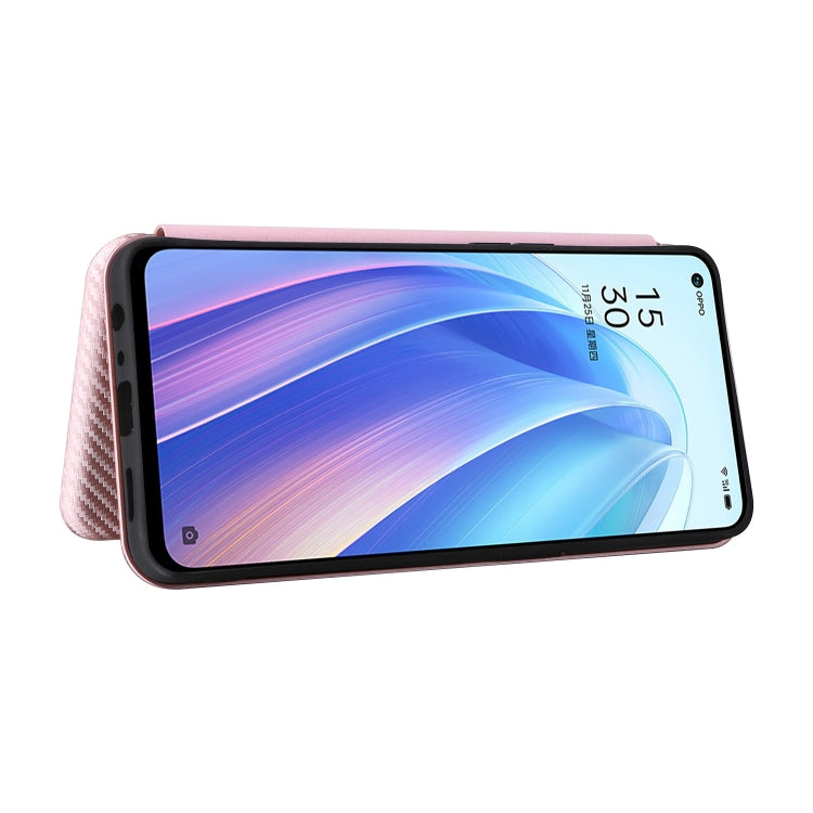 For OPPO Reno7 4G / F21 Pro 4G Carbon Fiber Texture Leather Phone Case