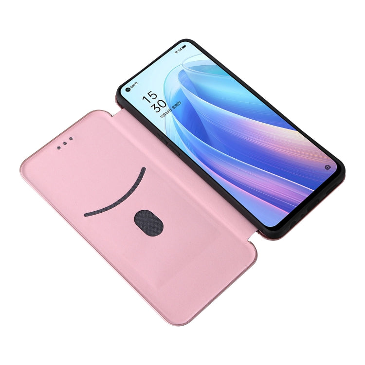 For OPPO Reno7 4G / F21 Pro 4G Carbon Fiber Texture Leather Phone Case