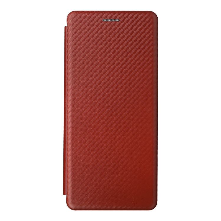 For Sharp Simple Sumaho 6 Carbon Fiber Texture Leather Phone Case