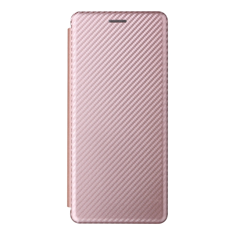 For Sharp Simple Sumaho 6 Carbon Fiber Texture Leather Phone Case