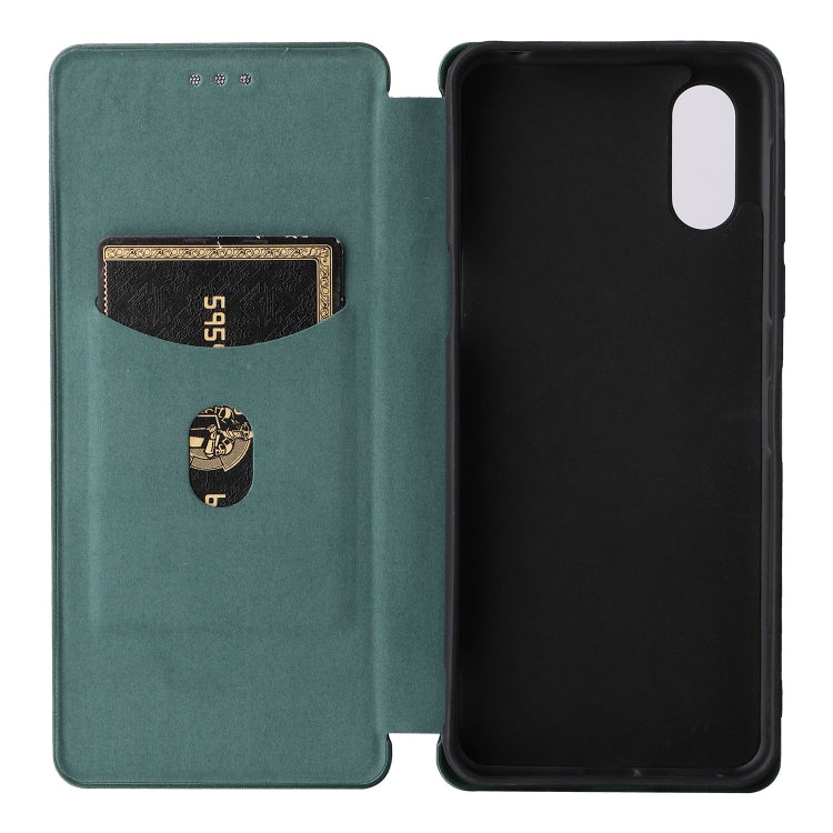 For Sharp Simple Sumaho 6 Carbon Fiber Texture Leather Phone Case
