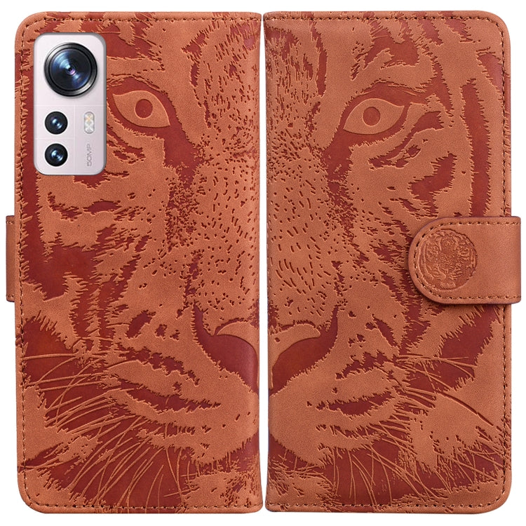 For Xiaomi 12 Lite Tiger Embossing Pattern Leather Phone Case