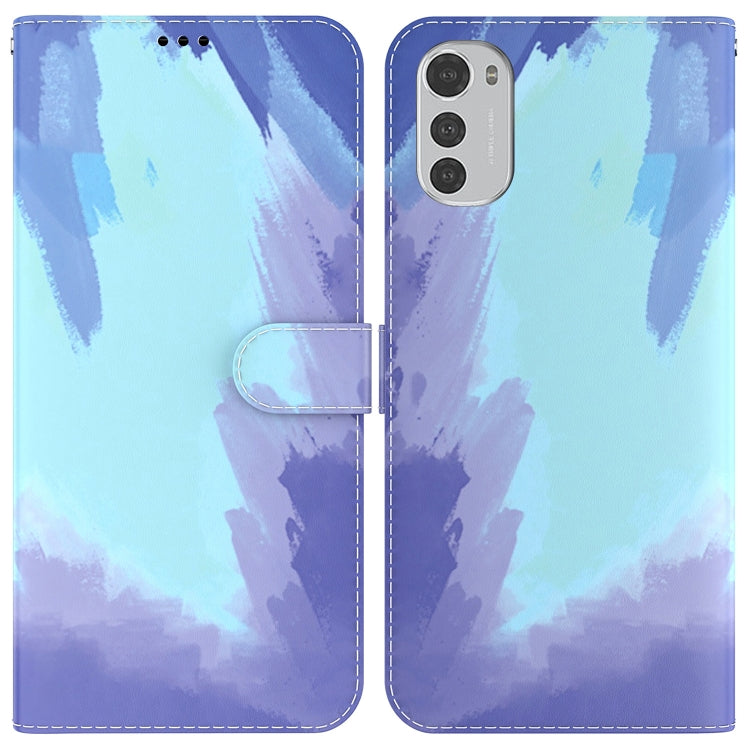 For Motorola Moto E32 Watercolor Pattern Horizontal Flip Leather Phone Case