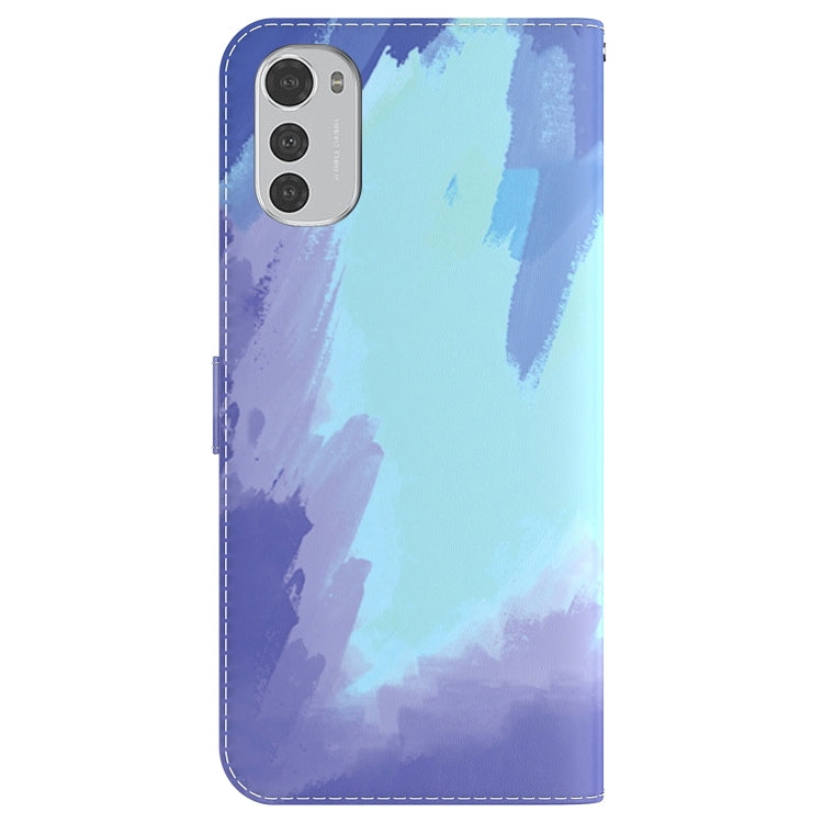 For Motorola Moto E32 Watercolor Pattern Horizontal Flip Leather Phone Case
