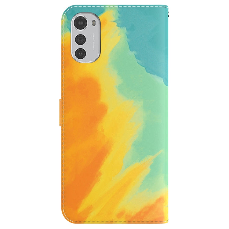 For Motorola Moto E32 Watercolor Pattern Horizontal Flip Leather Phone Case