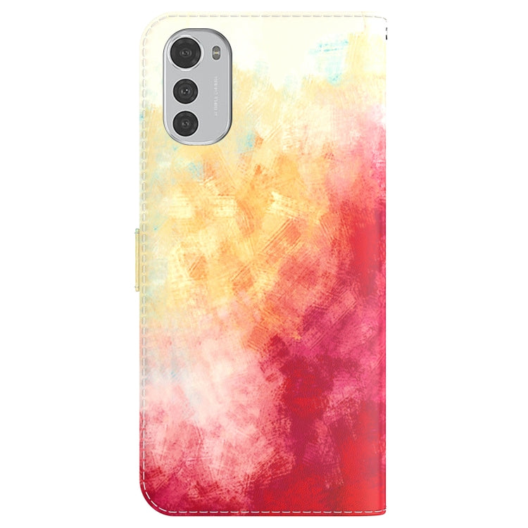 For Motorola Moto E32 Watercolor Pattern Horizontal Flip Leather Phone Case
