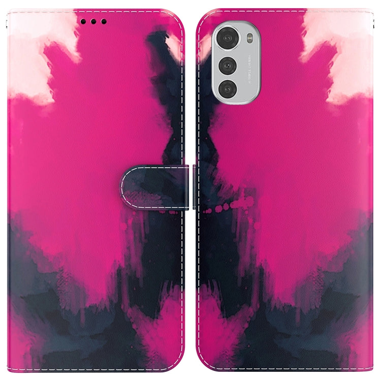 For Motorola Moto E32 Watercolor Pattern Horizontal Flip Leather Phone Case